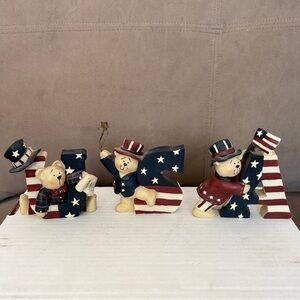 Patriotic Bear Figurines USA Decor